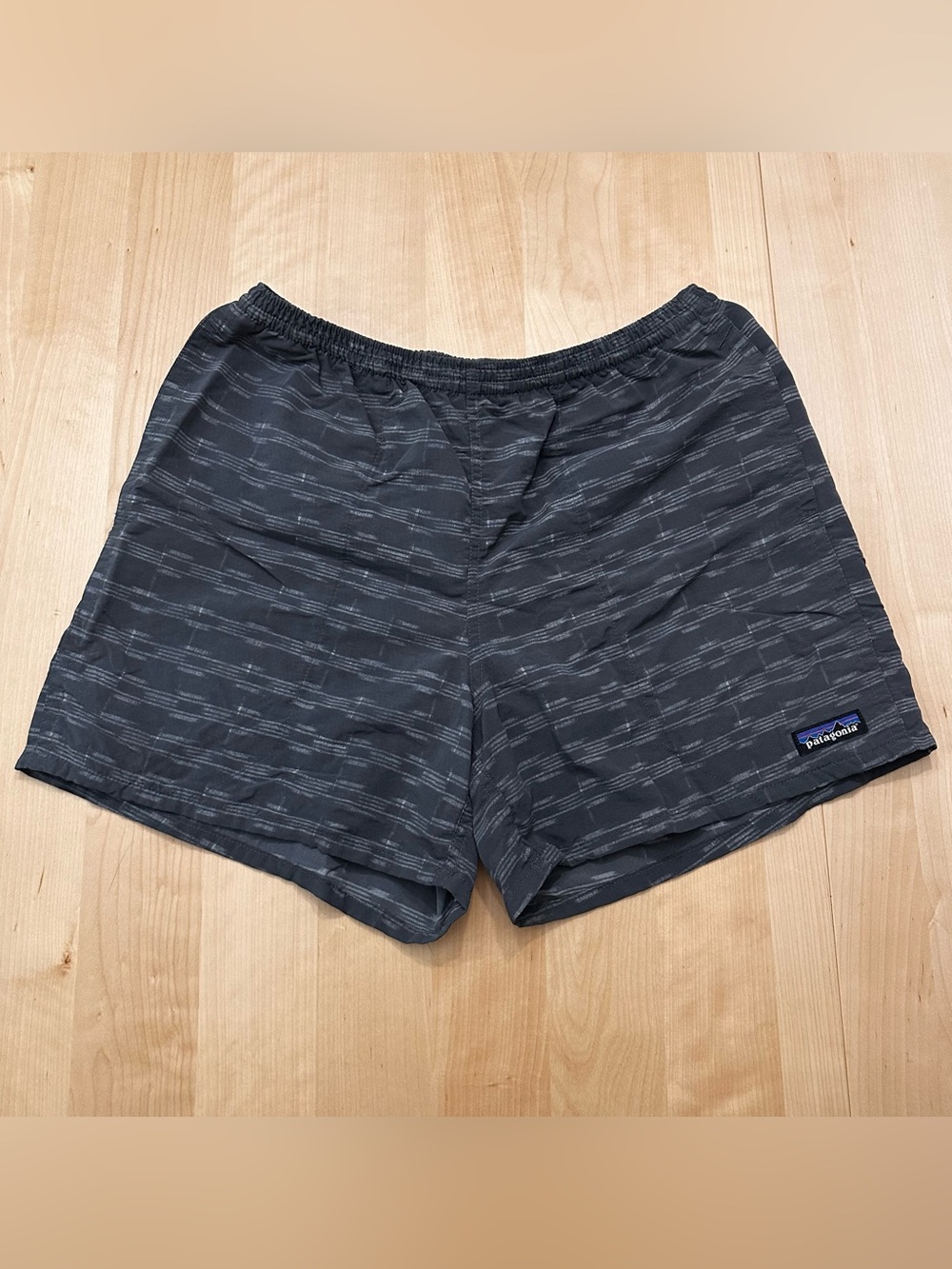 Patagonia Gray Striped Men's Athletic Shorts